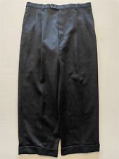 VTG Yves Saint Laurent 36 x 26 Charcoal Wool Flannel Pleated & Cuffed Trousers picture
