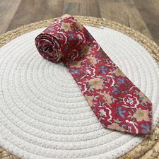 Liberty Of London Vintage Red Floral Tie 100% Cotton Necktie Made in USA picture