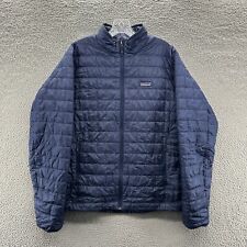 Patagonia Jacket mens Medium M Blue Full Zip Quilted Puffer Nano Puff Jacket picture