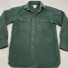 Vintage LL Bean Shirt Men's Small Green Chamois Cloth Button Up picture