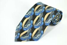 Ermenegildo Zegna Tie Victorian Blue Black & Brown Silk Necktie 58 x 3.75 in. picture