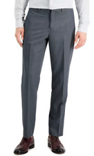 PERRY ELLIS mens MODERN FIT dress pants GRAY FLAT FRONT STRETCH 33 32 NWT $95 picture