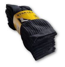 STANLEY 5-PACK WORK MID WEIGHT CREW SOCKS BLACK 5 PAIRS FIT MEN'S SHOE SIZE 6-12 picture