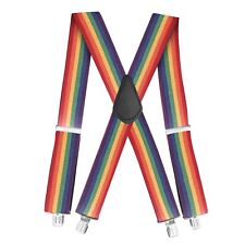 Jackster Rainbow Suspenders X-back adjustable with strong Jumbo clips 2