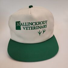 White Green Cap Mallinckrodt Veterinary Trucker Vtg Snap Hat Excellent Condition picture