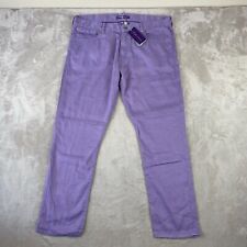 Polo Ralph Lauren Purple Label Pants Men 40x32 Purple Linen Blend Slim NWT $595 picture
