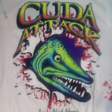 Deadstock Vintage Cuda Attack Barracuda Bahamas Novelty T-Shirt picture