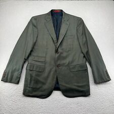 Isaia Napoli Green Blue Checked Super 140s Wool Blazer Size 42R picture