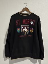 VINTAGE St. Moritz Switzerland Sweatshirt Adult Medium NWOT Embroidered Mens 90s picture