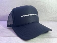 NEW CREME DE LA CREME BLACK HAT 5 PANEL HIGH CROWN TRUCKER SNAPBACK VINTAGE picture