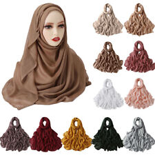 Women Muslim Hijab Head Wrap Scarf Shawl Cotton Headscarf Islamic Stoles Scarves picture