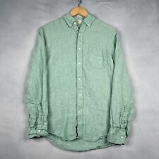 J Crew Shirt Mens Medium Green Button Down Baird McNutt Irish Linen Classic Fit picture