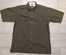Red Head Men’s Large Army Green Shirt Short Sleeve Button Up Outdoor Pockets picture