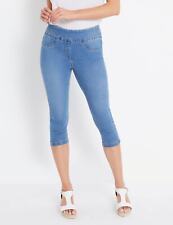 Womens Jeans - Blue Cropped - Solid Cotton Pants - Denim Work Clothes | RIVERS picture