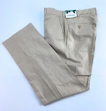 NWT Cubavera Men's Lightweight Cotton Line Blend Flat Front Wheat Pants 32x32 picture
