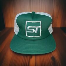 Vintage “ST” green White mesh snapback trucker hat USA Made picture