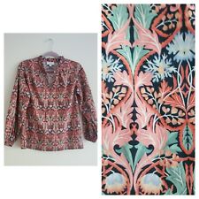 J. Crew Liberty Of London May Nouveau Fabric Scalloped Neck Tie Floral Blouse XS picture