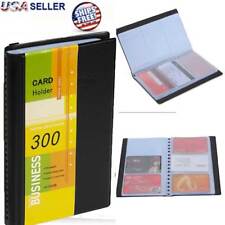 Leather Business Cards Holder Case Organizer 300 Name ID Credit Card Book Keeper picture