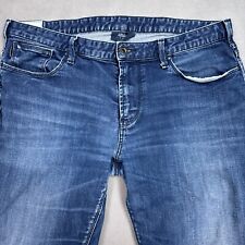 Armani Jeans Mens 36 Blue J06 9.5 Oz Denim Pants Slim Washed Out Commute Office picture