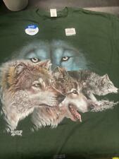 Wildlife Adventure Graphic Find The 9 Wolves T-Shirt Large Green Wolf Coyote picture