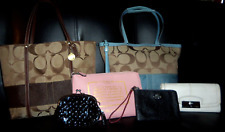 Lot of 6 Coach Totes Handbags Shoulder Bags Wristlets Wallets *FAIR / REHAB* picture