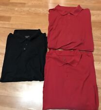 Lot 3 Edward’s Men’s Polo Shirt Golf Black/Red Casual Short Sleeve Button 5XLT picture