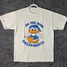 Vintage Donald Duck T Shirt Im The Boss California Adult Large White picture