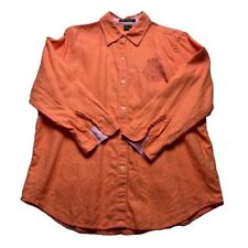 Stunning Womens Ladies Ralph Lauren Shirt Orange VGC Size Medium 100% Linen picture