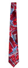 Men's Jerry Garcia Designer Abstract Pattern Necktie -  Red and Blue - NWT picture