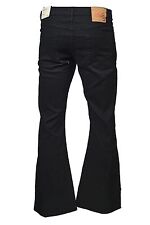 Men's LCJ Denim Flare Stretch Indie Retro Jeans 70s  Bell Bottoms LC16 Black picture