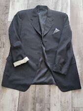 48L Men's Vintage Canali Italian Blazer Gray Stripe 100% Wool 3 Button SportCoat picture