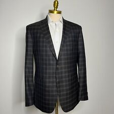 JB Britches Sport Coat Mens Brown Check Wool 44L picture