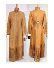 New Women Native American Tan Leather Beaded Long Fringes Wedding Dress picture