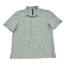 Lululemon Wovenair Popover Shirt Mens Size L Green Short Sleeve Chest Pocket picture