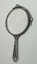 antique ornate reticulated sterling silver Art Deco lorgnette reading glasses picture