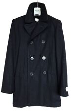 Authentic US Navy/DSCP Quarterdeck Pea Coat Overcoat Men's SZ 42XL Black Wool picture