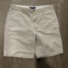 Chaps Chinos Shorts Size 36 Mens Beige Flat Front Pockets 100% Cotton New picture