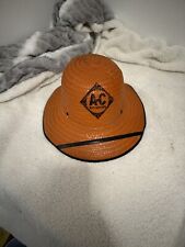 Vintage Allis Chalmers Woven Straw Hat Wide Brim Orange picture