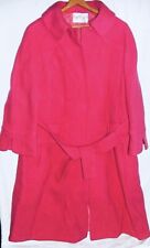 vintage 1950s 1960s long pink Wool Jacket coat womens medium picture