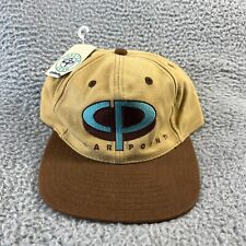 Vintage Cedar Point Hat Brown Embroidered Logo CP Adjustable Strapback NOS 90s picture