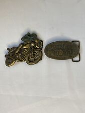 Vintage Motorcycle Brass Belt Buckles picture