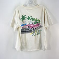 VTG 1990s Gumby Cartoon 1957 Chevy Pink Car White Graphic T Shirt Mens Size L picture