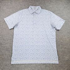 Peter Millar Polo Shirt Summer Comfort Mens Large Blue Golf Short Sleeve AOP picture