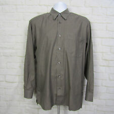 ERMENEGILDO ZEGNA Mens Gray/Brown Checkered Dress Shirt Made in Italy Sz Large  picture