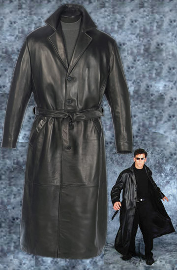 Reed 52 Belted - Long Leather Trench Coat (Lambskin)