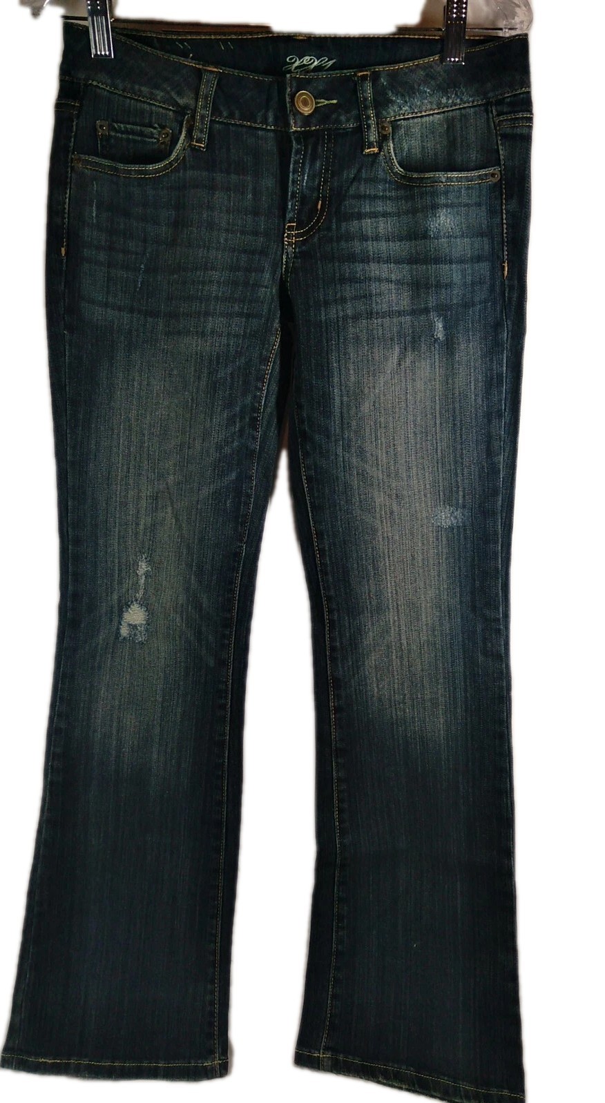 XXI Premium Jeans Womens Sz 27x32 Boyfriend style Blue Dark Wash Denim Pants New