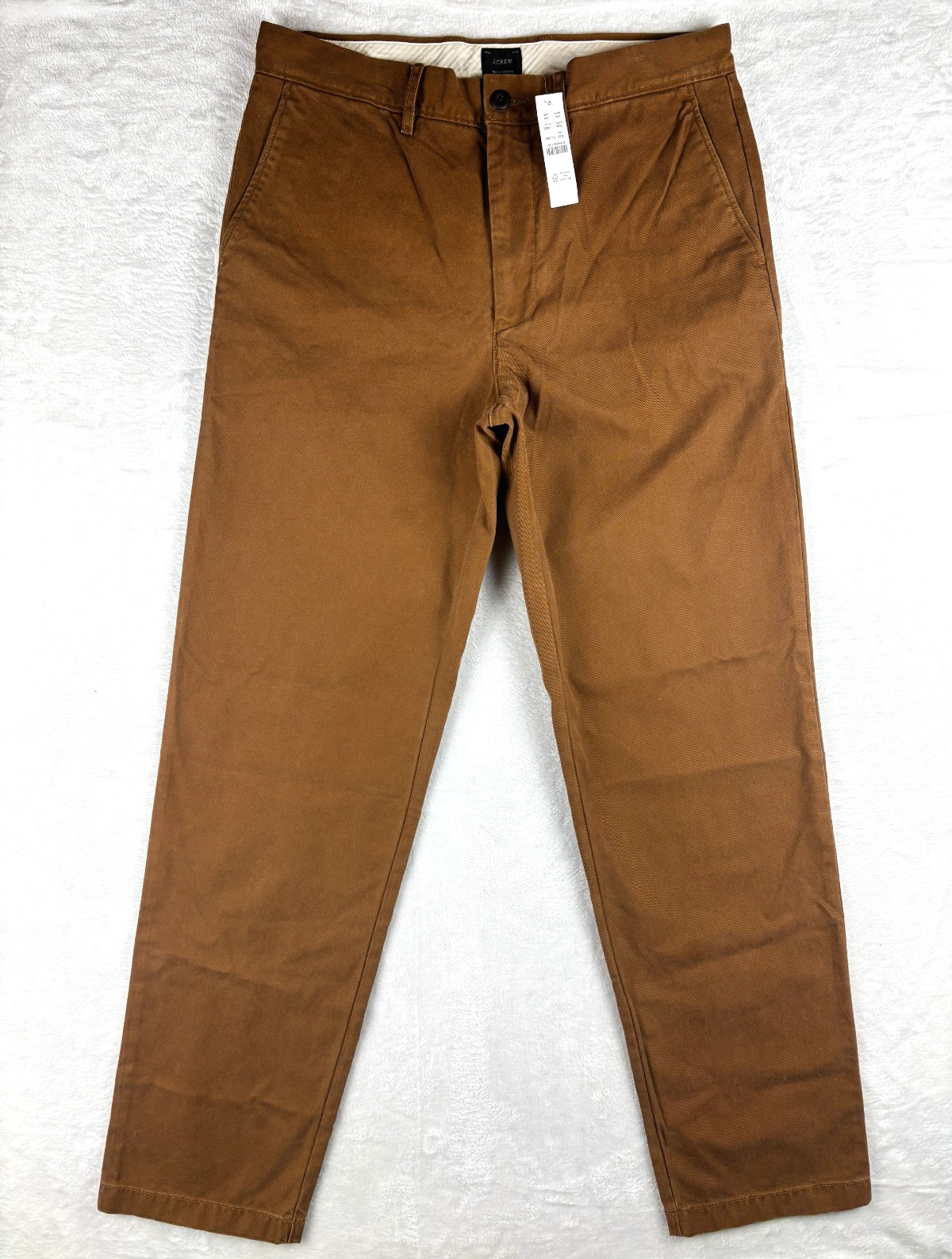 NWT J Crew Classic Chino Pants Mens 32x34 Tan Relaxed Heavy Cotton Flap Pocket