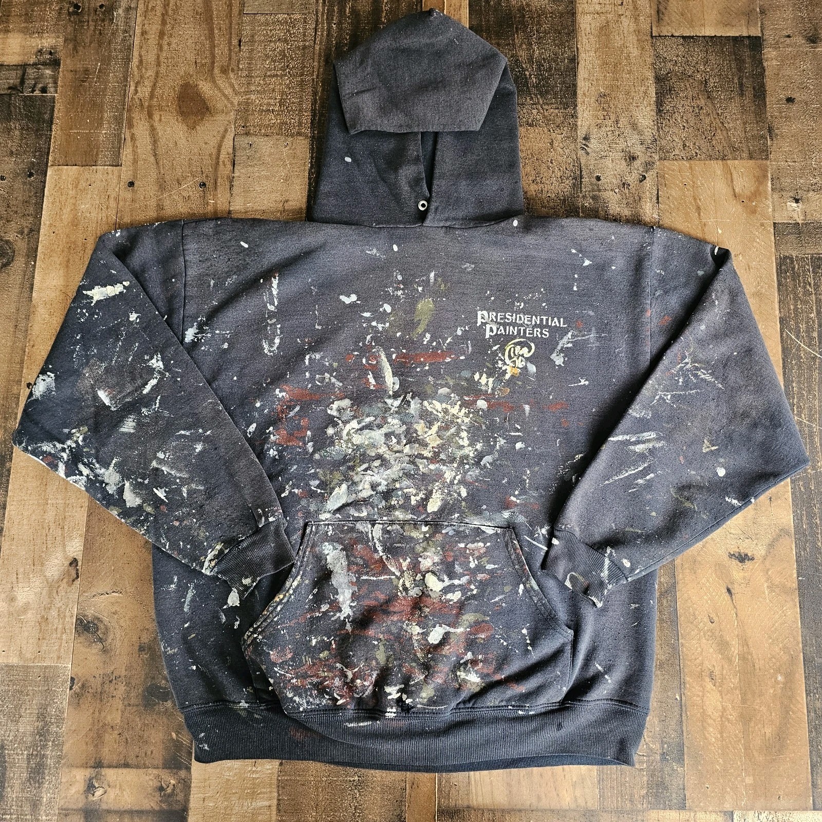 Vintage Splatter Paint Hoodie Presidential Painters New York