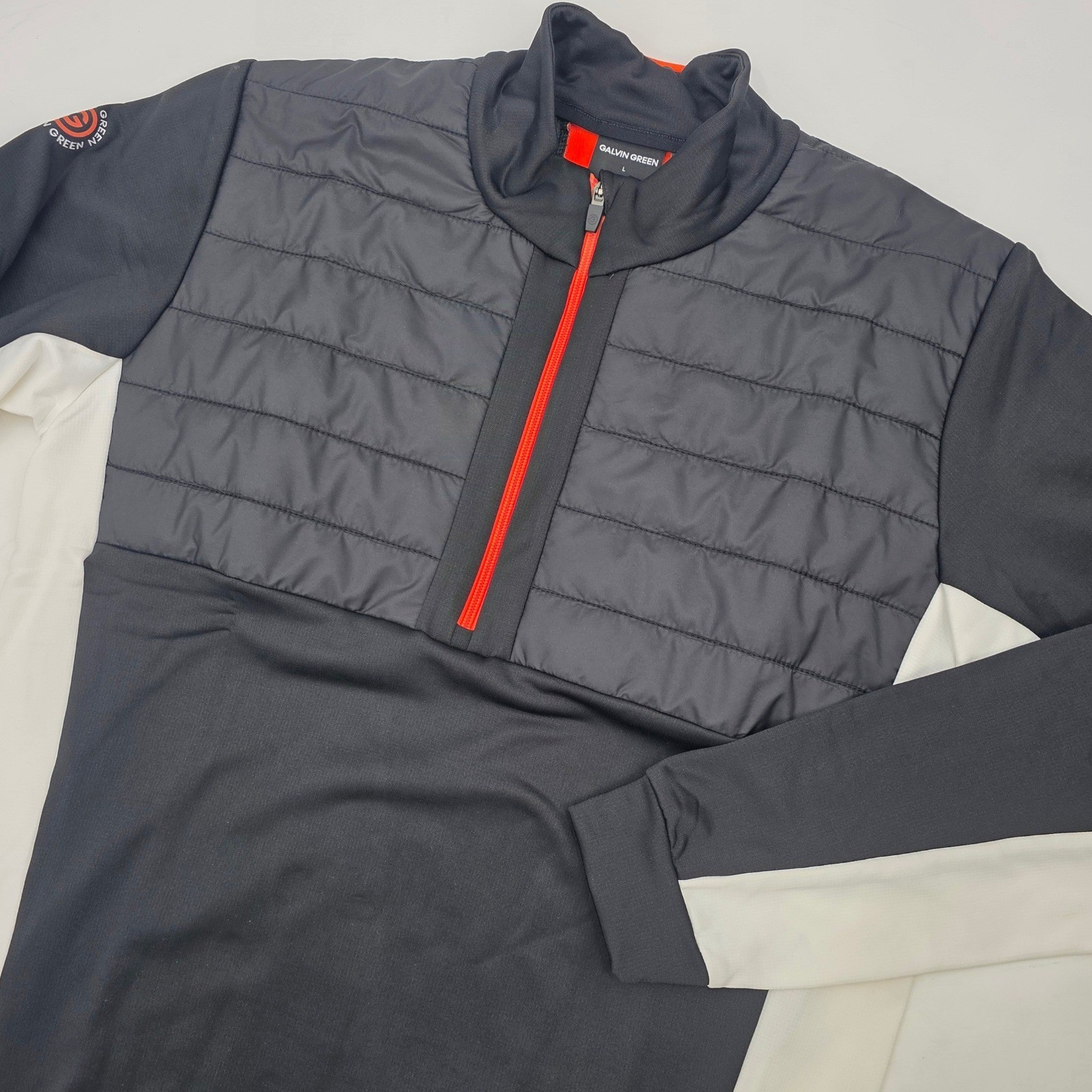 GALVIN GREEN DALTON GOLF INSULATING MID LAYER MENS LARGE BLACK ORANGE WHITE NEW