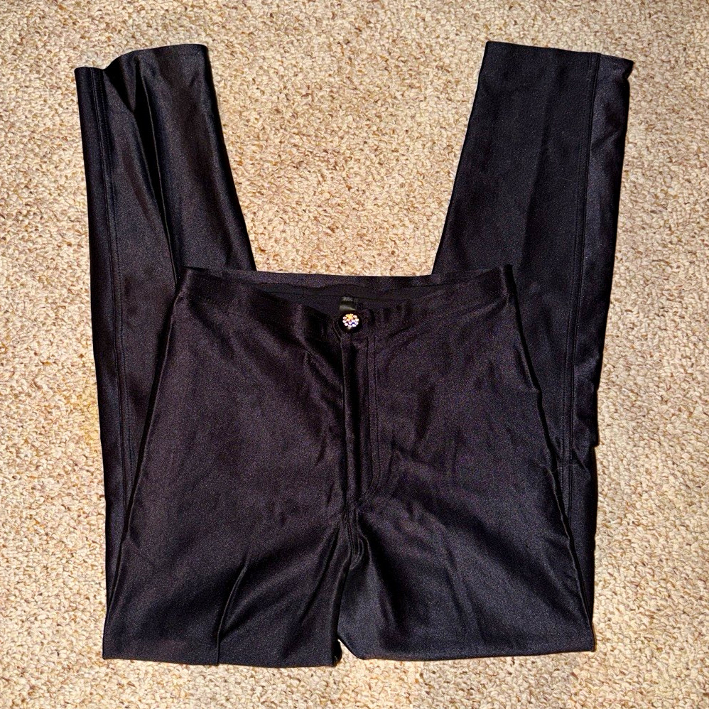 Rare Vintage 70\'s/80\'s Black Disco Pants Le Gambi Size 4
